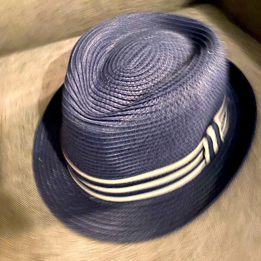 Unisex fedora navy and white hat